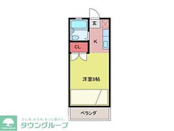 シティ・ウインド ワンルームの間取図画像
