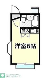 b'CASA坂戸re-born ワンルームの間取図画像