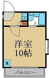 パールハイツ郭町 1Kの間取図画像
