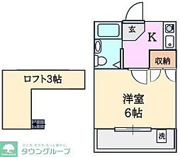 ミユテ北坂戸 1Kの間取図画像