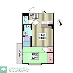 ランドール坂戸 1Kの間取図画像