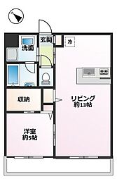 フェリシア 1LDKの間取図画像