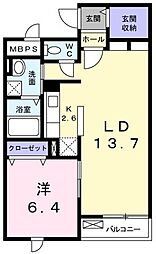 アレグリア 1LDKの間取図画像