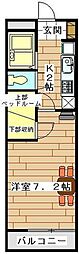 レオパレスふじ 1Kの間取図画像