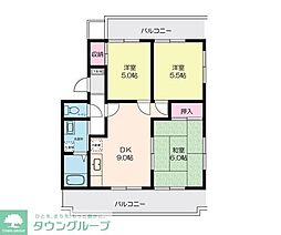 吉田ハイツ武蔵野 3DKの間取図画像