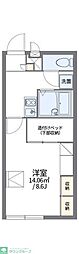 レオパレスナカヤツ 1Kの間取図画像
