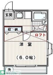 ロゼ狭山 1Kの間取図画像