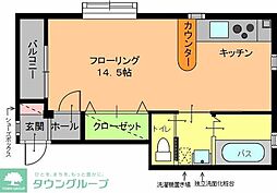 ユーヒルズ坂戸 ワンルームの間取図画像