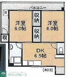 ハイツ仙波苑 2DKの間取図画像