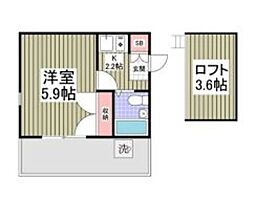 シティパレス東住脚折3 1Kの間取図画像
