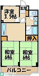 入間市駅前第2ビル 2LDKの間取図画像