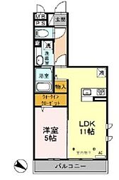 Reiwa 1LDKの間取図画像