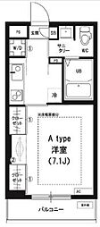 リブリ-1 1Kの間取図画像