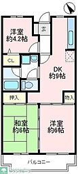 ヒルサイドテラス・鶴ヶ島 3DKの間取図画像