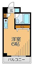 伊勢原六番館 ワンルームの間取図画像
