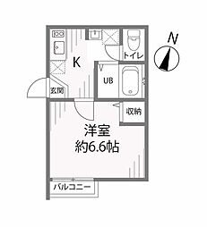 アルトン川越霞ケ関 1Kの間取図画像