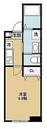 ヴィカーズタウン 1Kの間取図画像