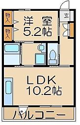 メゾン・ド・大手町 1LDKの間取図画像
