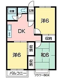 カーサイースト 3DKの間取図画像