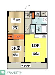 ブルーパールマンション 2LDKの間取図画像