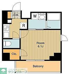 ルフレイムーブル立川 1Kの間取図画像
