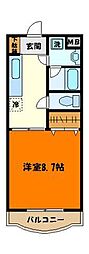 パルティール 1Kの間取図画像