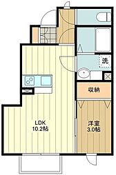 M.マナー2 1LDKの間取図画像