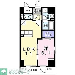 トゥットフェリーチェ八王子 1LDKの間取図画像