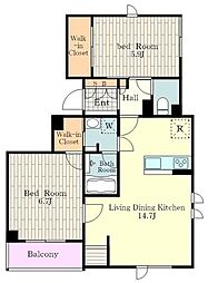GrandSoleil 2LDKの間取図画像