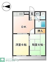 エステートピアK3 2DKの間取図画像