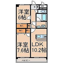 マーベラス 2LDKの間取図画像