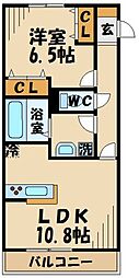 クレール花水木 1LDKの間取図画像