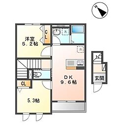 Crescentmoon 2DKの間取図画像