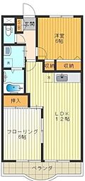 緑山ハイツC 2LDKの間取図画像