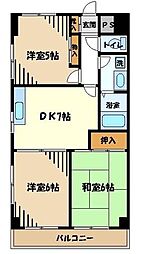 イーストビレッジ 3DKの間取図画像