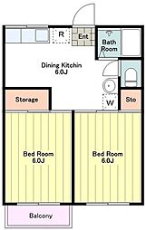 ハイツ17 2DKの間取図画像