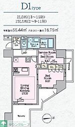 八王子市寺町マンション 1SLDKの間取図画像