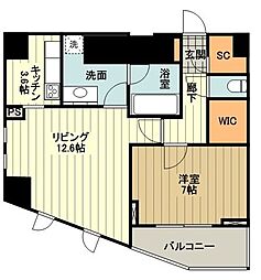 アーバンスタイル立川 1LDKの間取図画像