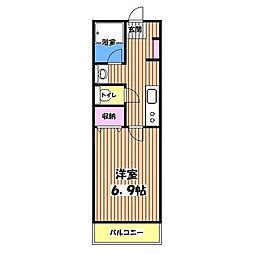 セラヴィ 1Kの間取図画像