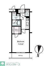 ARCOBALENO BUBAIGAWARA 1Kの間取図画像