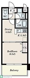 S-FORT八王子南 1Kの間取図画像