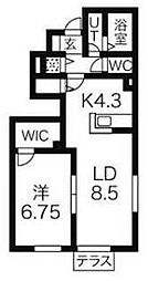 ルミエールS&S 1LDKの間取図画像