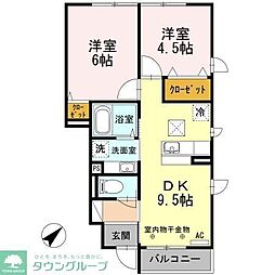 カサヴェール 2DKの間取図画像