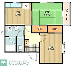 パークビレッジC 2DKの間取図画像