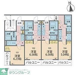 相模原市緑区橋本5丁目アパート 1Kの間取図画像