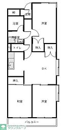 チュリス橋本 3DKの間取図画像