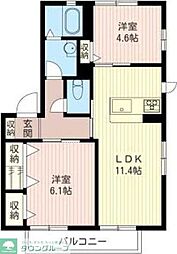 VillageKazn二番館 2LDKの間取図画像
