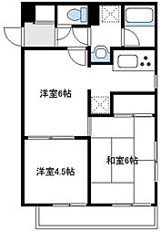 リヴィールマンション2 2DKの間取図画像