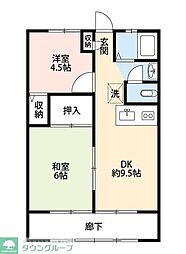 ハイツコシムラ 2DKの間取図画像