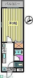 メゾン・ド・ノア美幸 1Kの間取図画像